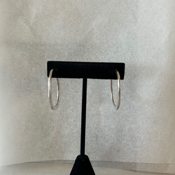 Solid Silver Square Hoop earrings - Picture 1 of 4